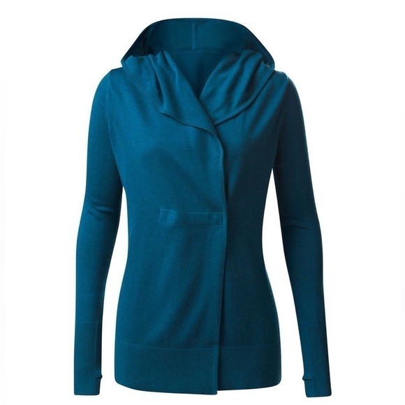 Lululemon Sun Savasana Wrap Cashmere Blend Sweater Heathered Teal - Size 6 - Picture 8 of 12